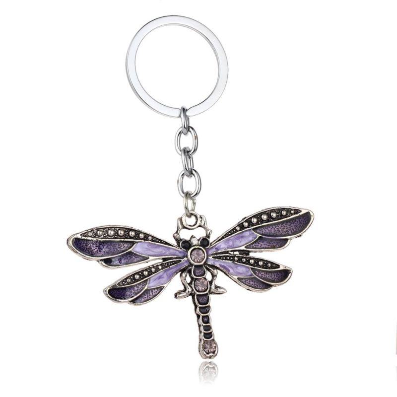 Dragonfly Charms Keychains Dragonfly Key Chains Rings Crystal Insects Pendants Keyrings Women Girls Accessories Presents Jewelry