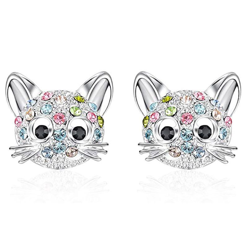 European and America Sell Children's Accessories Unicorn Cat Love-Heart Rainbow Earrings