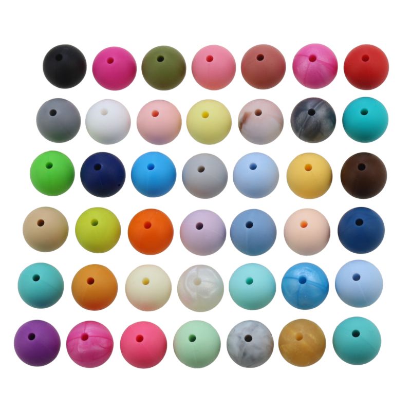 Food Grade Letter Baby Teether Teething Kids Bracelets Chew Silicone Beads 12Mm