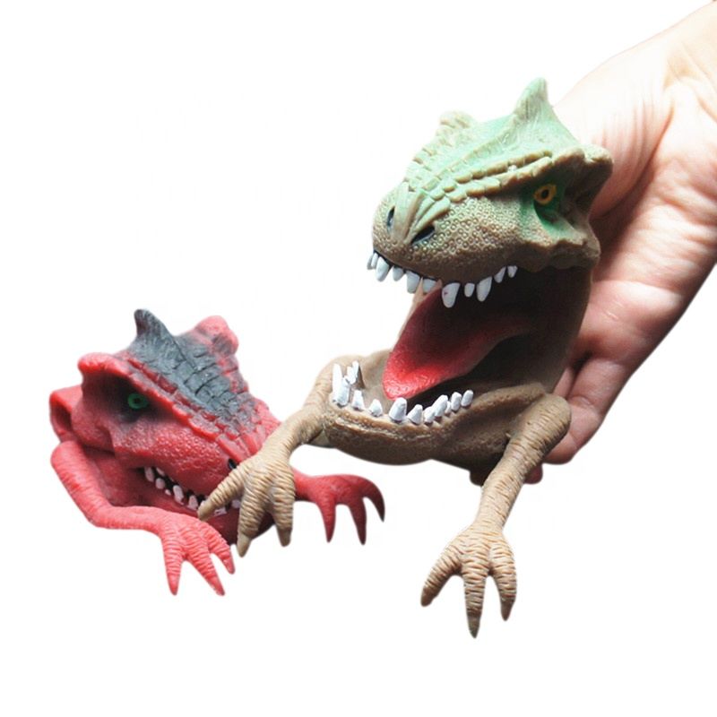Kids Toys Dinosaur Toys Story Telling Drama Puppet Rubber Dinosaur Finger Puppet