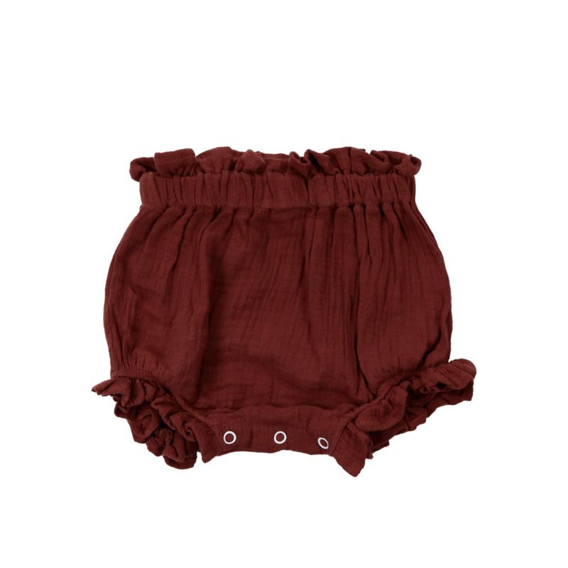 Newborn Infant Shorts Soft Muslin Cotton Ruffle Solid Color Baby Bloomers