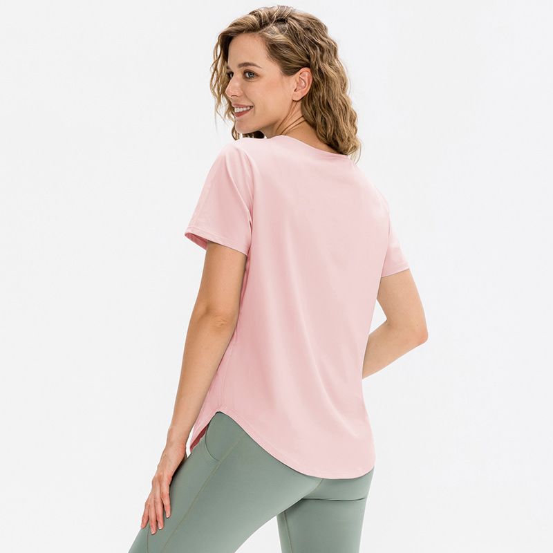 Short Sleeve Yoga Sportswear Swallowtail and Skirt T-Shirt