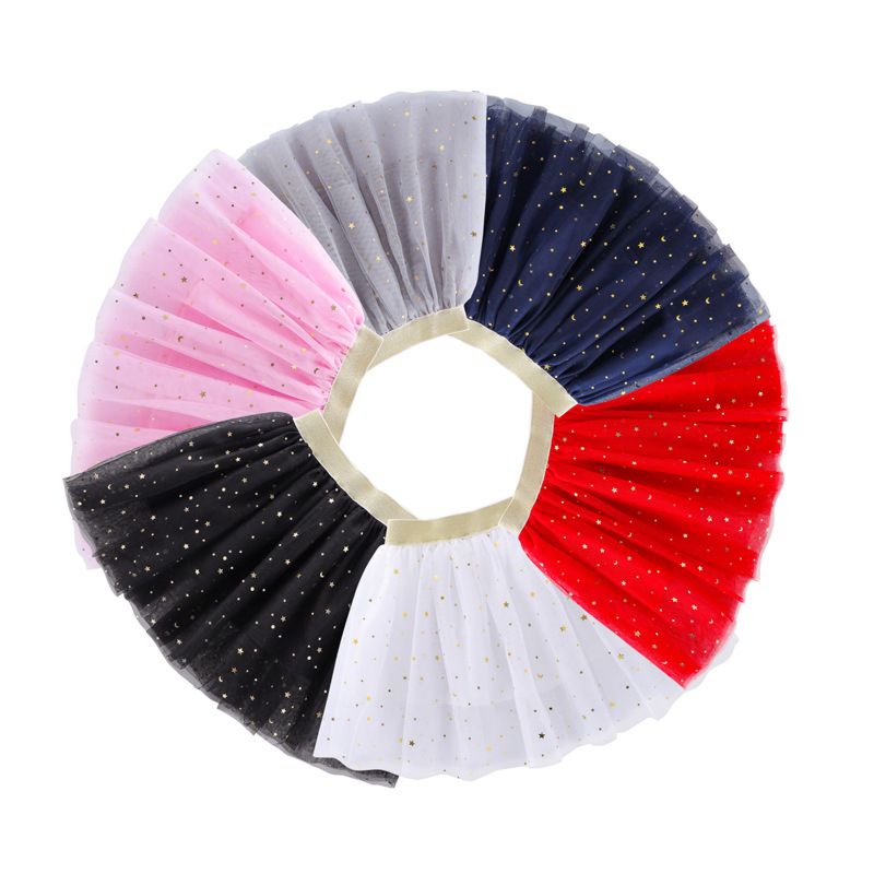 Tutu Skirt Girls Pettiskirt Dance Princess Stars Glitter Birthday Ball Gown Children Kids Clothes 3 Layers Tulle Skirts