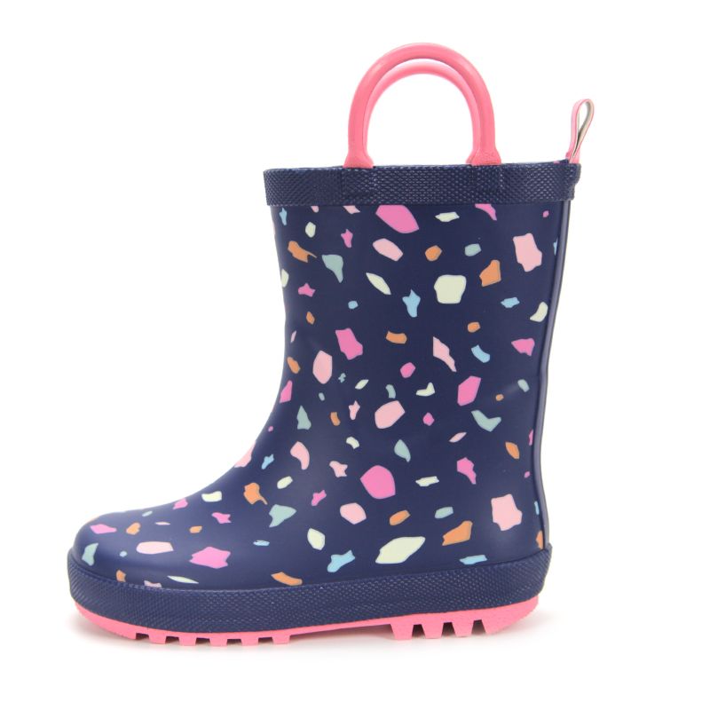 Waterproof Anti-Slip Kids Cute Rubber Rain Boots with Handle Kids Rain Boots Rubber