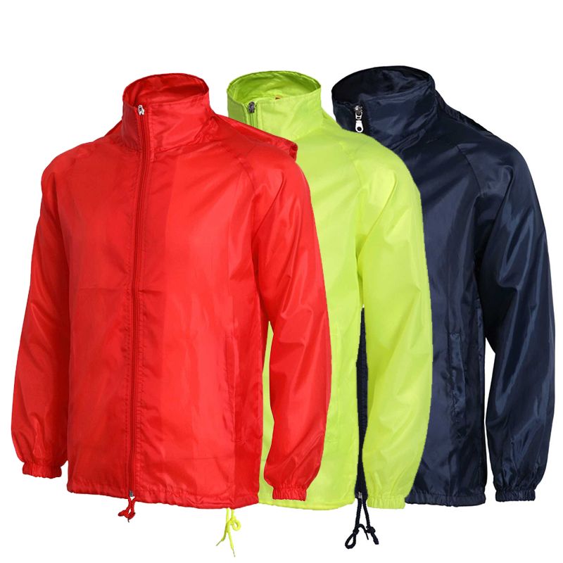 Wind Breaker Track Jacket Durable Multi Color Rain Jacket Coat Unisex Style Rain Jackets