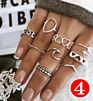 Boho Vintage Ring Set Gold Knuckle Rings for Women Crystal Star Crescent Geometric Female Finger Rings Set Jewelry