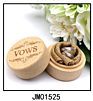 Round Wedding Wood Ring Jewelry Box