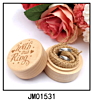 Round Wedding Wood Ring Jewelry Box