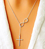 Yiwu Ruigang Silver Infinity Charm Cross Pendant Womens Silver Jewelry Necklace Gift