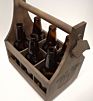 Craft Caddy Wooden Six Pack Bottle Caddy Tote Holder Beer Carrier with Attached Bottle Opener