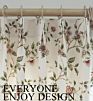Cotton Floral Print Curtain Panels