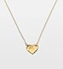 Gold Shinning Delicate Handmade Hammered Heart Necklace in Sterling Silver