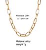 18K Simple Gold Plated Punk Hip Hop Necklace Cuban Thick Necklace Hand Chain Necklace