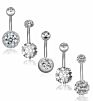 5Pcs/Set 14G Stainless Steel Belly Button Rings for Women Girl Navel Rings High Brightness Zircon Body Piercing Jewelry