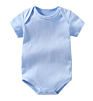 Blank Newborn Baby Girl Boy Clothes 100% Cotton Solid Color Short Sleeve Onesie Bodysuit