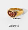Stainless Steel Double Heart Enamel Rings 18K Gold Plated Love Colorful Double Color Rings for Women Christmas Jewelry