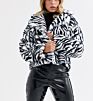 Trending Faux Fur Animal Striped Print Women Ladies Jacket Coats