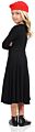 Solid Colors Cotton 3/4 Long Sleeves Girls' Princess Seam A-Line Dress with Full Skirt