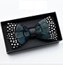 Fathers Day Novelty Weeding Feather Bow Tie Box Natural Material Neckwear Handmade Bow Ties