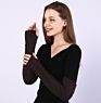 Warm Long Fingerless Gloves Women Knitted Arm Warmers Gloves Mittens