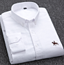 100% Organic Cotton Oxford Long Sleeves Solid Slim Fit Business Shirts for Men