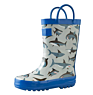 Children Rubber Waterproof Rain Boots with Easy on Handles Non-Slip Carton Printed Rain Shoes for Toddler and Kids