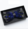 Fathers Day Novelty Weeding Feather Bow Tie Box Natural Material Neckwear Handmade Bow Ties