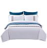 100% Cotton Hotel Embroidery Four-Piece Hotel Bedding Pure Color Simple Satin Embroidery Luxury Quilt Cover