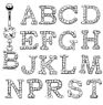 Initial Pave Clear Gem Dangling Alphabet Letter Surgical Steel 14G Navel Belly Button Ringsbody Piercing Jewelry