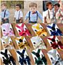 Soild Color Children Belt Bowtie Set Baby Boys Girls Suspenders Clip-On Y-Back Braces Bow Tie Elastic Kids Adjustable