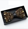 Fathers Day Novelty Weeding Feather Bow Tie Box Natural Material Neckwear Handmade Bow Ties