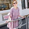 Cotton Pregnant Women Breastfeeding Dress Short Loose Maternity Evening Dress