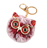 Pom Pom Keychain Keyring Fluffy Puff Ball Key Chain Accessorie Charm Pendant Decoration Faux Fur Ball Owl Pompoms Keychains Girl