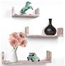 U Shaped Floating Wall Shelves - Rustic Mdf Wall Mounted Display Rack | Multi-Purpose Hanging Shelves