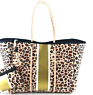 Personalized Waterproof Small Zippered Pink Black Gold Stripe Camo Black Leopard Neoprene Tote