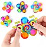 Rainbow Pop Bubble Fidget Spinner Simple Push Tie Dye Fidget Toys Silicone Spinners