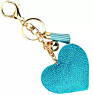 Cute Heart Shape Tassel Keychain with Rhinestones Charm Accessories Cellphone Handbags Bag Pendant Key Ring Gifts H269