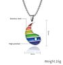 Rainbow Gay Couple Stainless Steel Pride Necklace Yinyang Pendant Necklace for Unisex