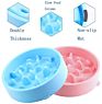 round Plastic Pet Slow Feeder Bowl Health Cat Dog Bowl Slow Food