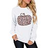 Tkop1959 Fall/ Women's round Neck Halloween Pumpkin Leopard Print Long Sleeve Women Sweatshirt