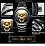 Biden 0063 1 Punk 3D Skull Personality Retro Mens Black Watches Waterproof Stainless Steel Quartz Watch Unique