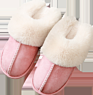 Leather Plush Cotton Slippers Home Autumn and Lovers Warm Thick Wool Men's and Women's Slippers