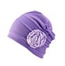 Colorful Women Chemo Cap Turban Headwear Church Hat Plain Single Flower Beanie