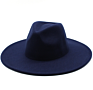 Fall Luxury Fashionable Unisex 9.5Cm Big Wide Flat Brim Hat Women Wooly Felt Fedora Hats for Party Outdoor Activity Festival