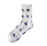 Irregular Quick Dry Women Crew Socks Breathable Crew Socks Girl Flower Socks