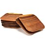 Natural Handmade 6 Inch Hotel Steak Cheese Sushi Japanese Acacia Wood Dinnerware Square Serving Plate Set of Dishes & Plates