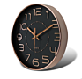 Fashional 3D Numbers round Modern Rose Gold Non-Ticking Plastic Quartz Clock Wall Home Decor