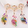 Crystal Car Key Chain Long Big-eyed Owl Shape Women Bag Accessories