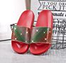 Foreign Trade Women's Shoes and America R Rainbow Rhinestone Flat Sandals Slipper Slides