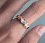 Moon Phase Ring Moon Cycle Ring Ladies Imitate Moonstone Crystal Ring Retro Rose Gold Color Celestial Jewelry